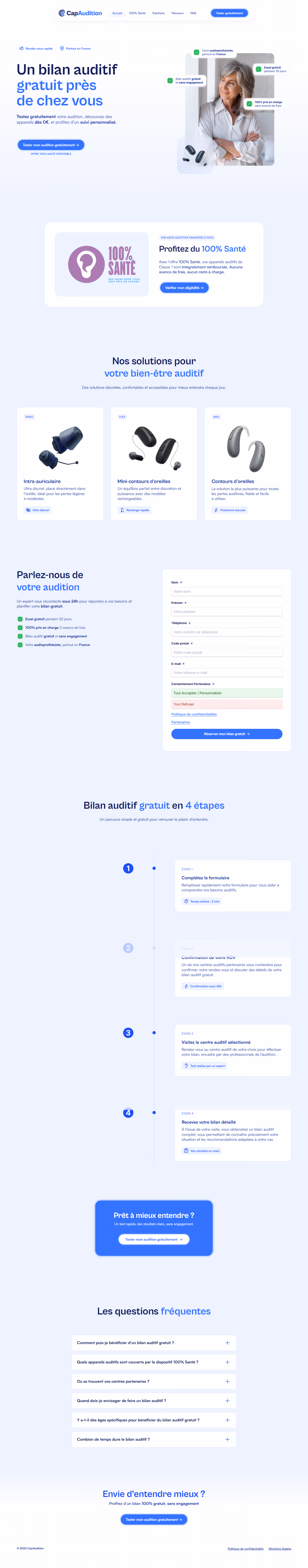 Capture d'écran site web CapAudition
